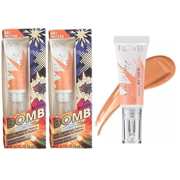 Lot of 2 FLOWER BEAUTY Blush Bomb Color Drops for Cheeks | Gel Cream BB1 NECTAR - Picture 1 of 5